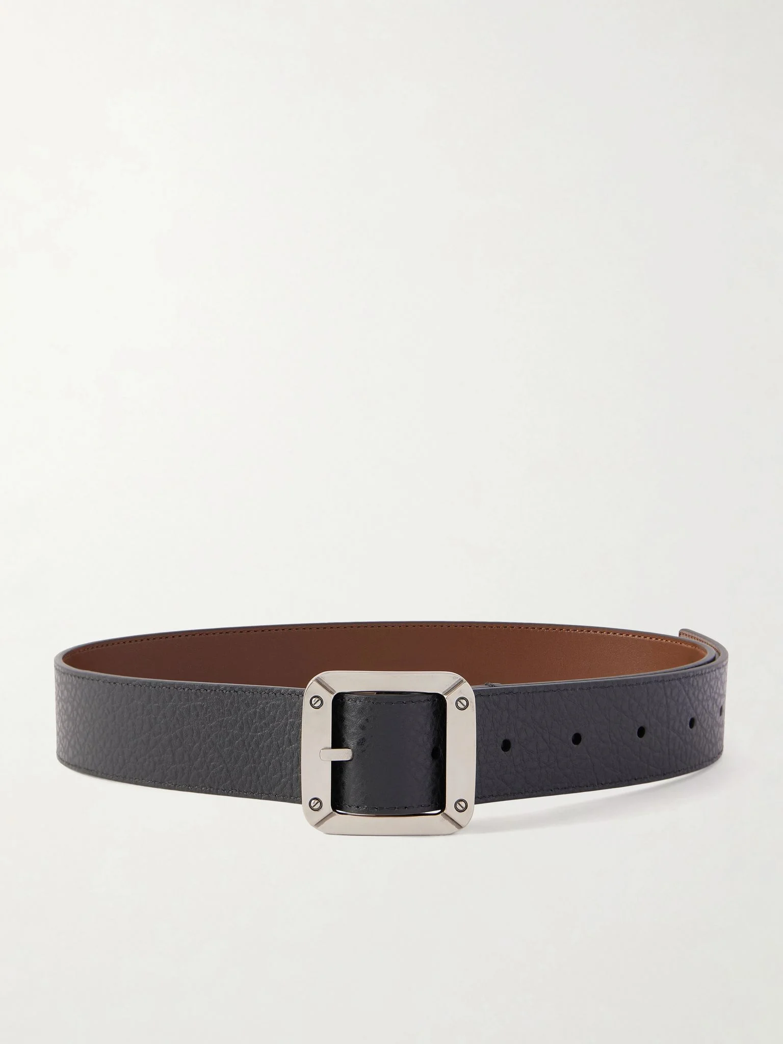 Reversible leather belt Brown - 1