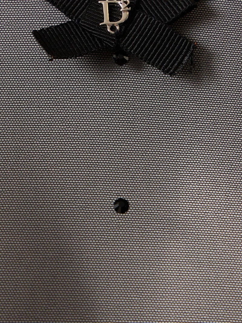 Crystal dots mesh crewneck bodysuit - 2