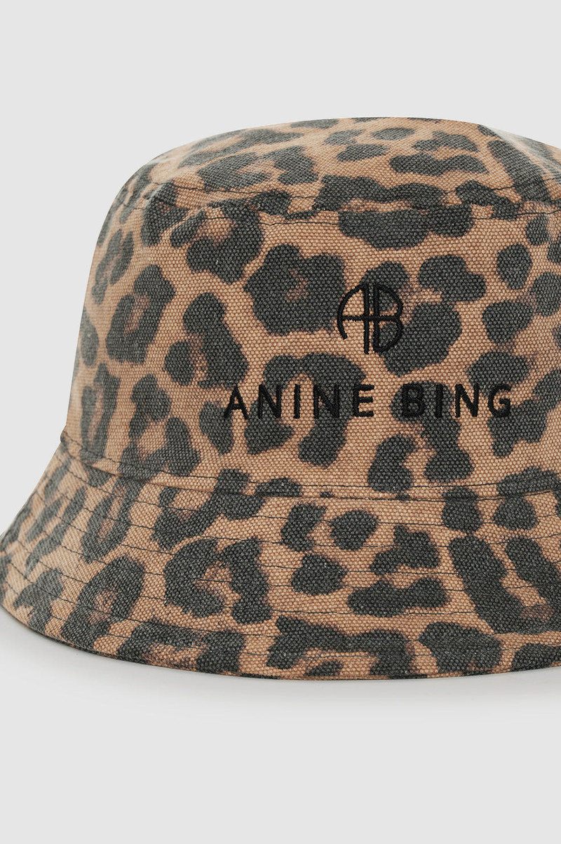 Nicks Bucket Hat - Black And Brown Leopard 3