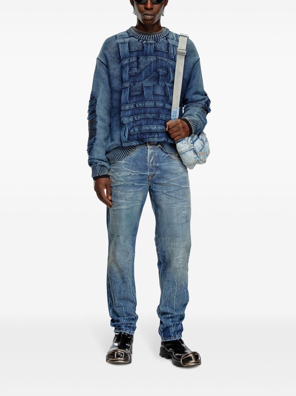 faded effect knitted jumper - 2