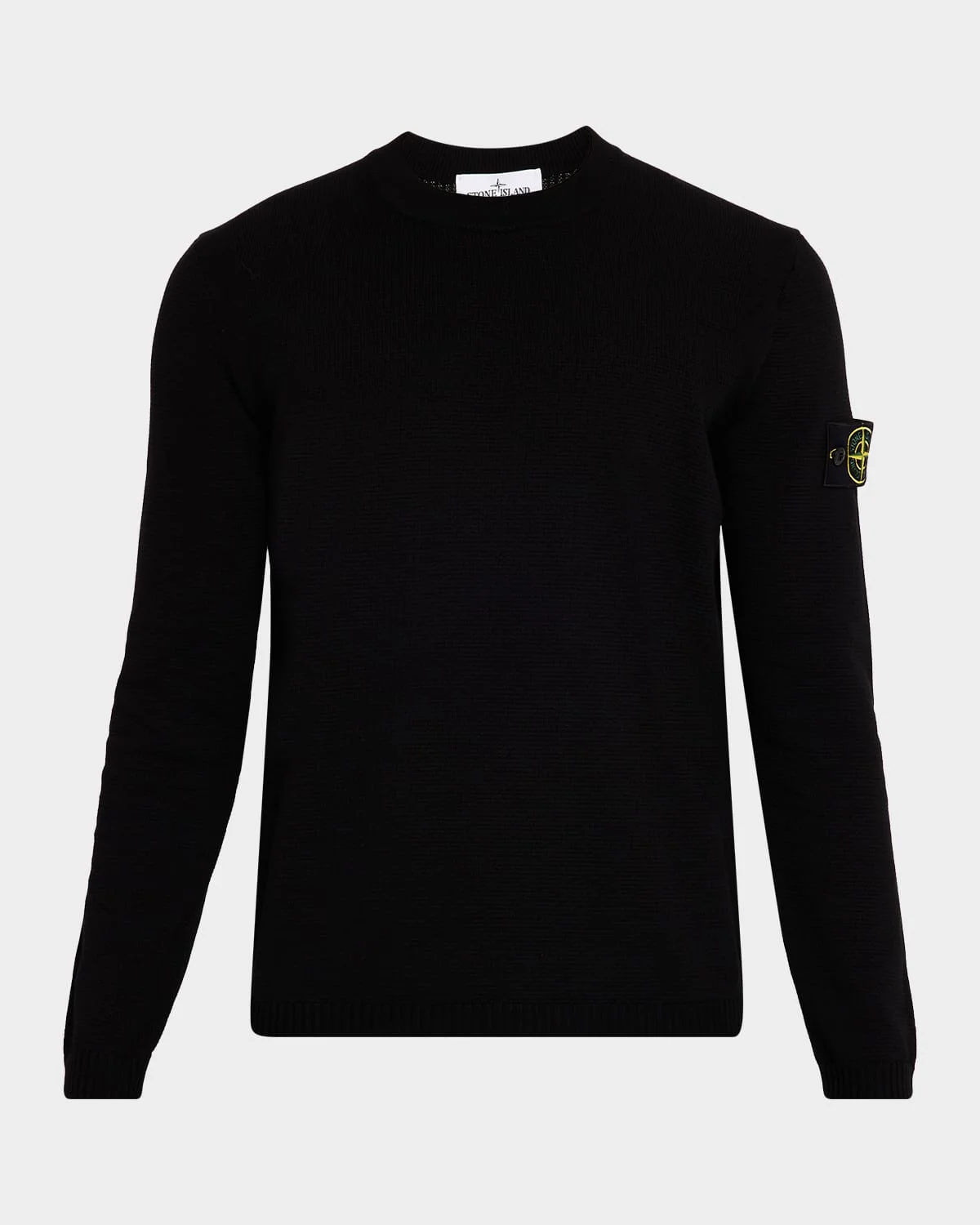 Men's Cotton Crewneck Sweater with Logo Badge - 1