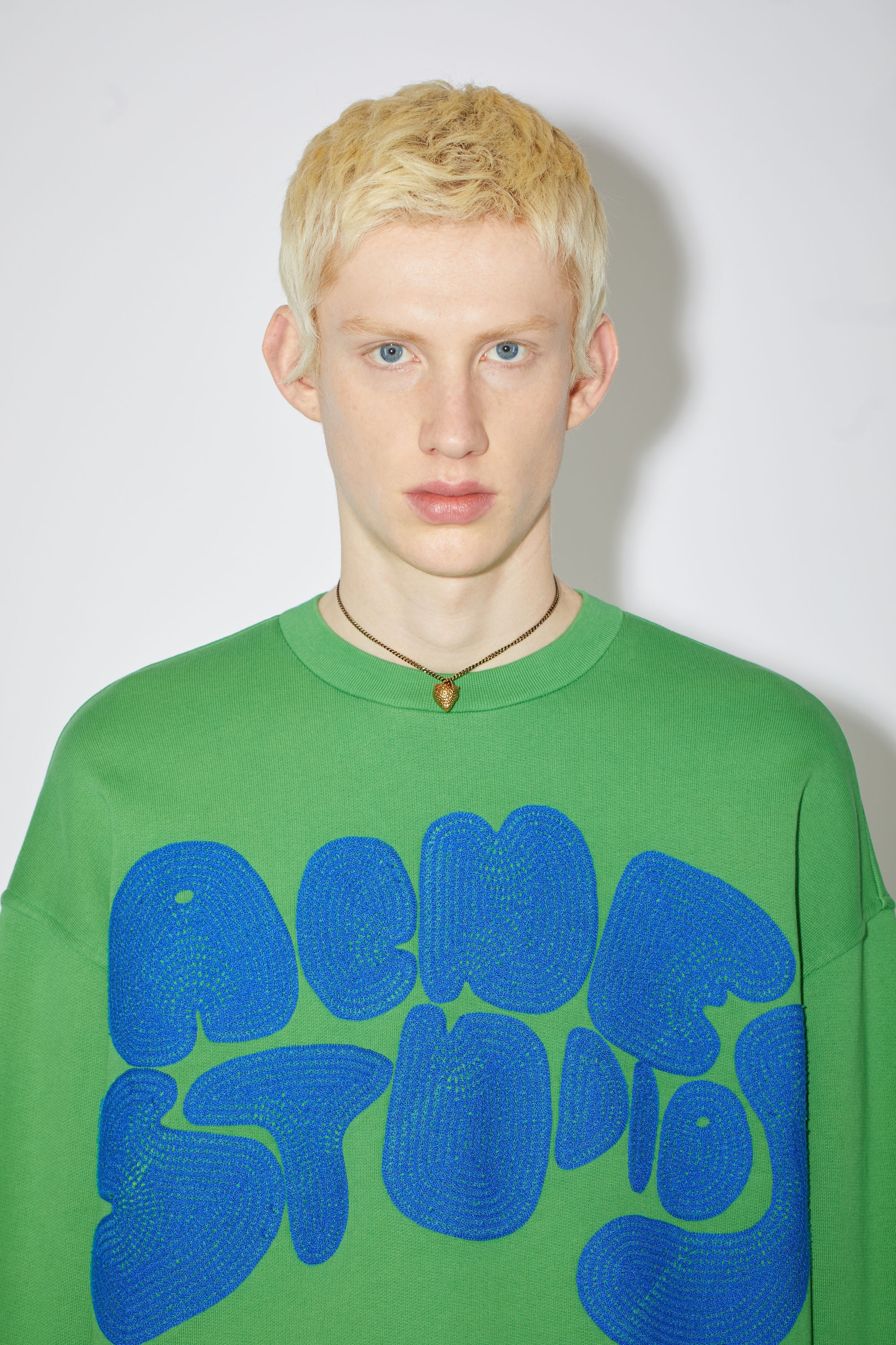 Crew neck bubble logo sweater - Electric Green - 4