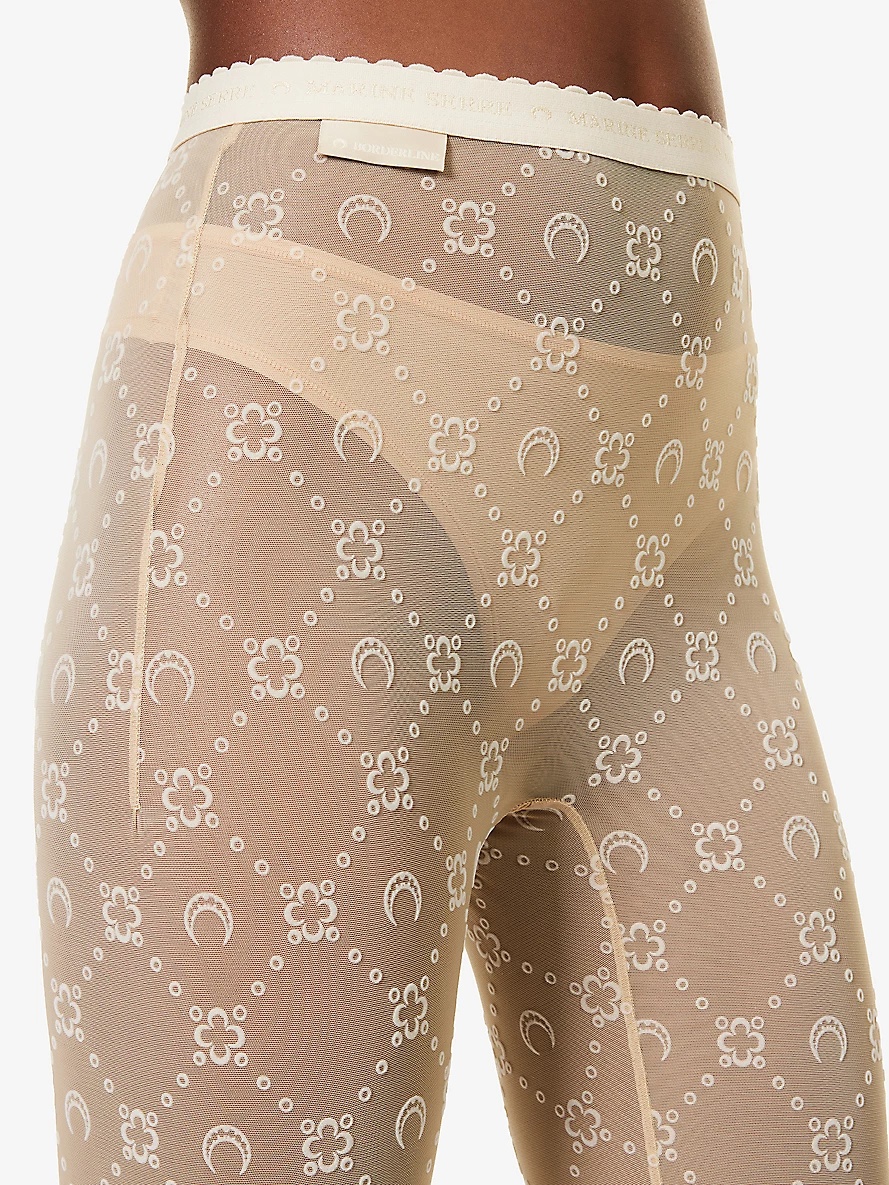 Monogram-print high-rise recycled-polyamide blend tights - 5