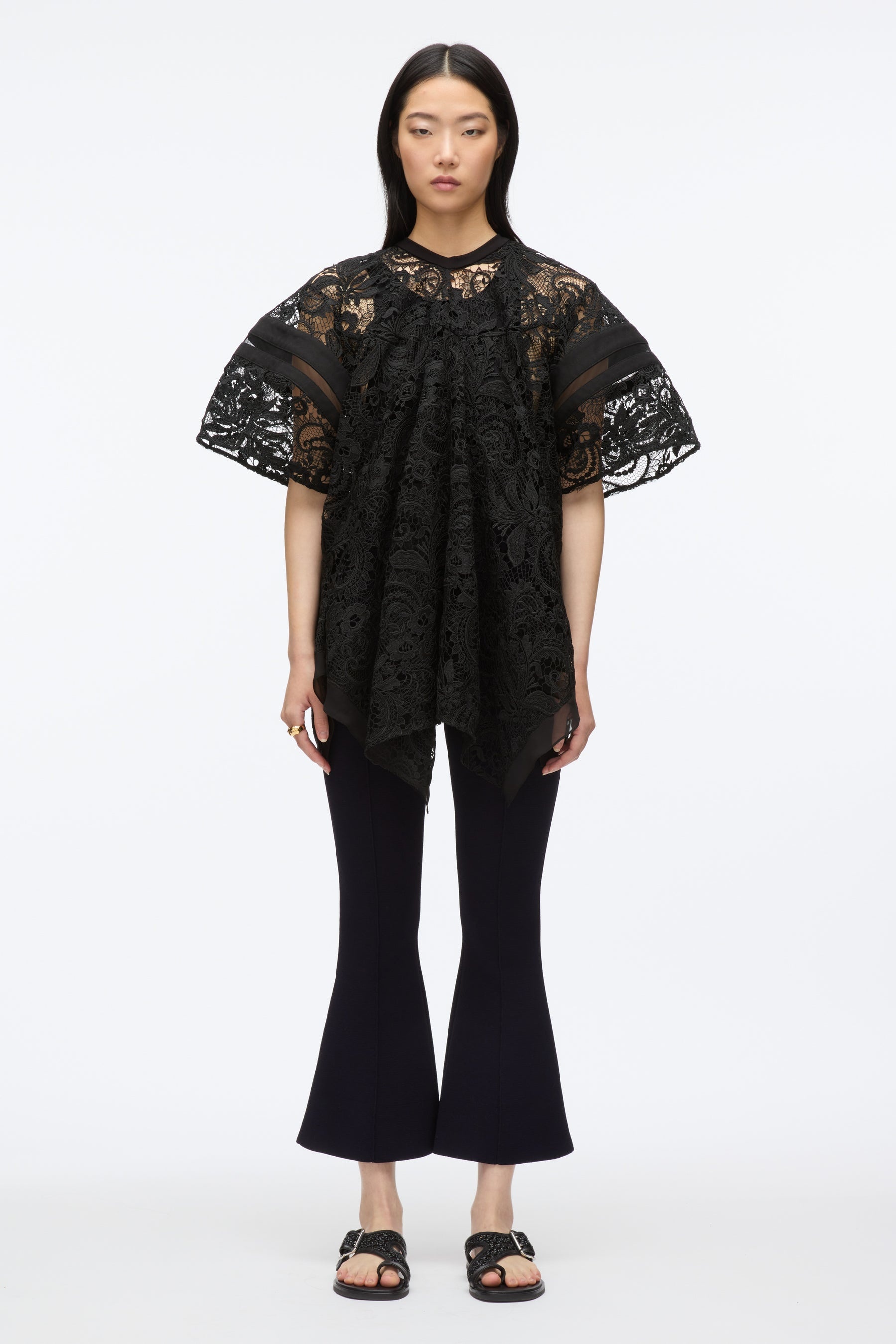 Embroidered Lace Hankerchief Top - 2