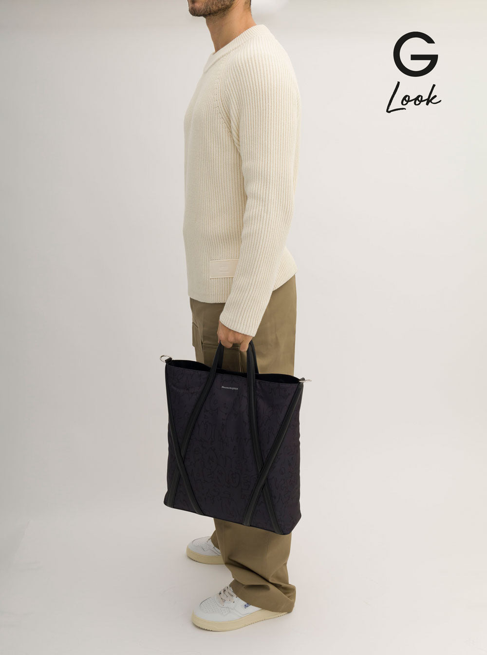 Alexander Mcqueen Men 'The Harness' Black Tote Bag With Logo Detail In Nylon Man - 6