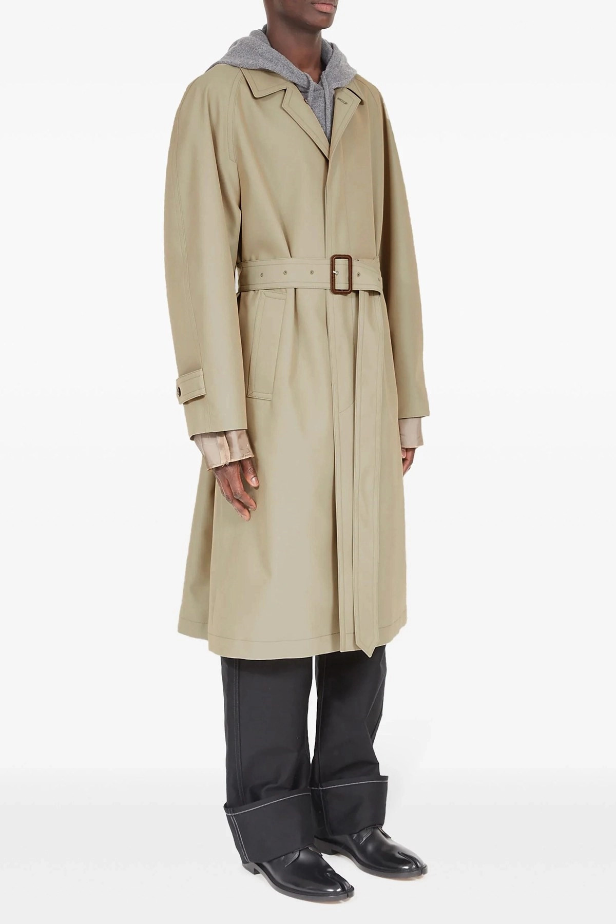 Long single-breasted trench coat - 2