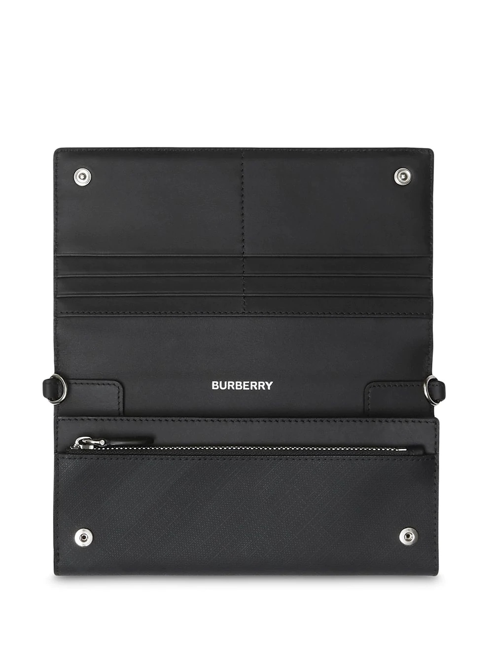 check print logo strap wallet - 3