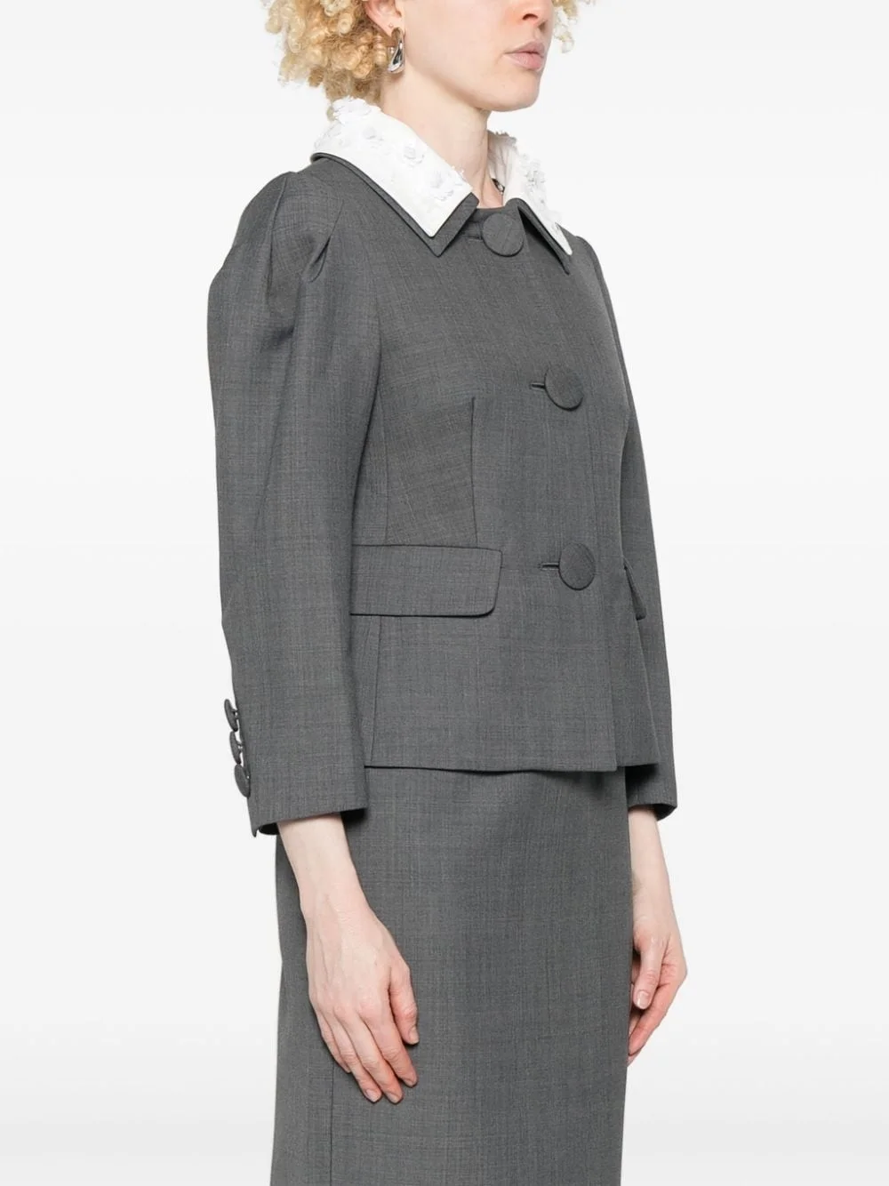 SHUSHU/TONG sequinned-collar jacket | REVERSIBLE