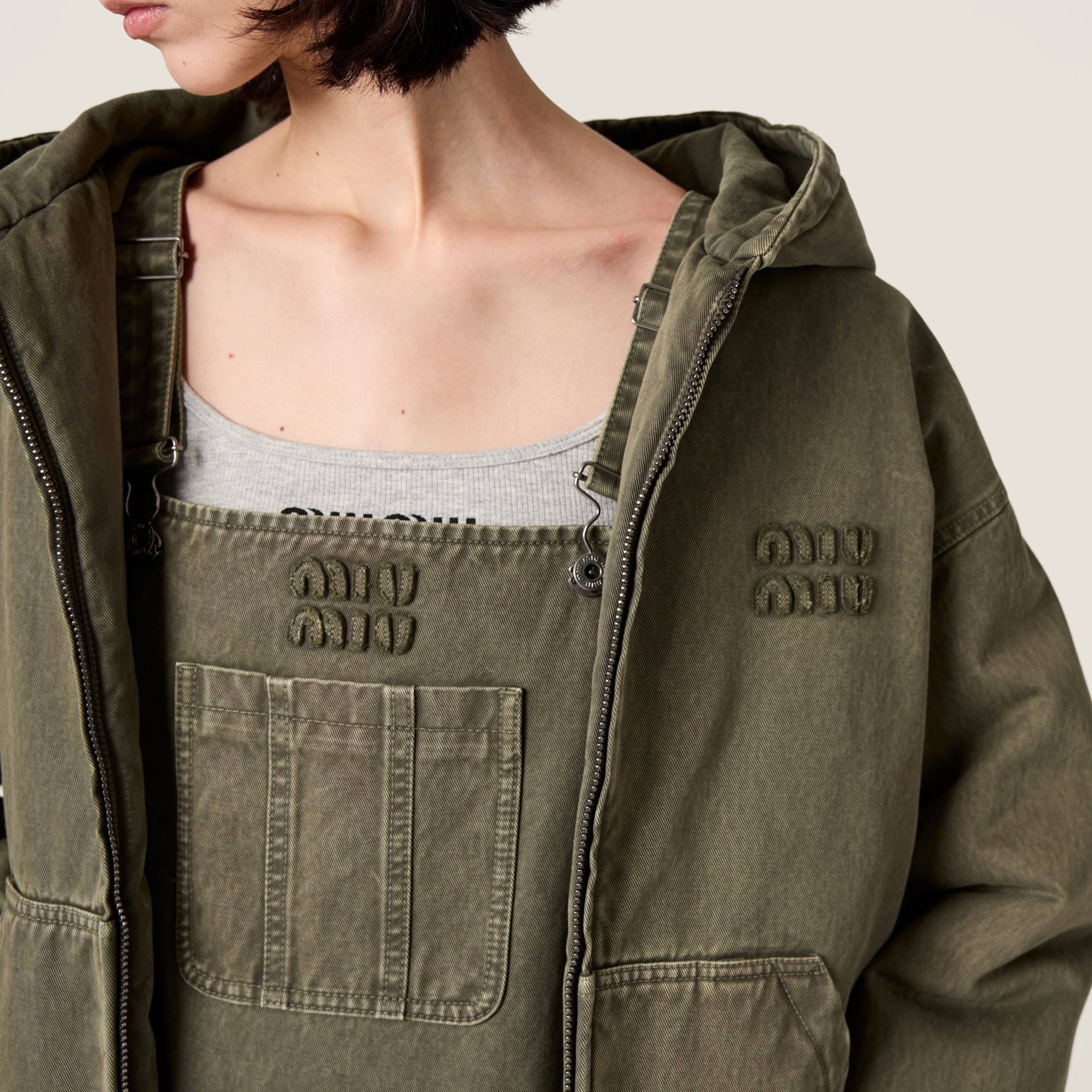 Garment-dyed gabardine overalls - 6