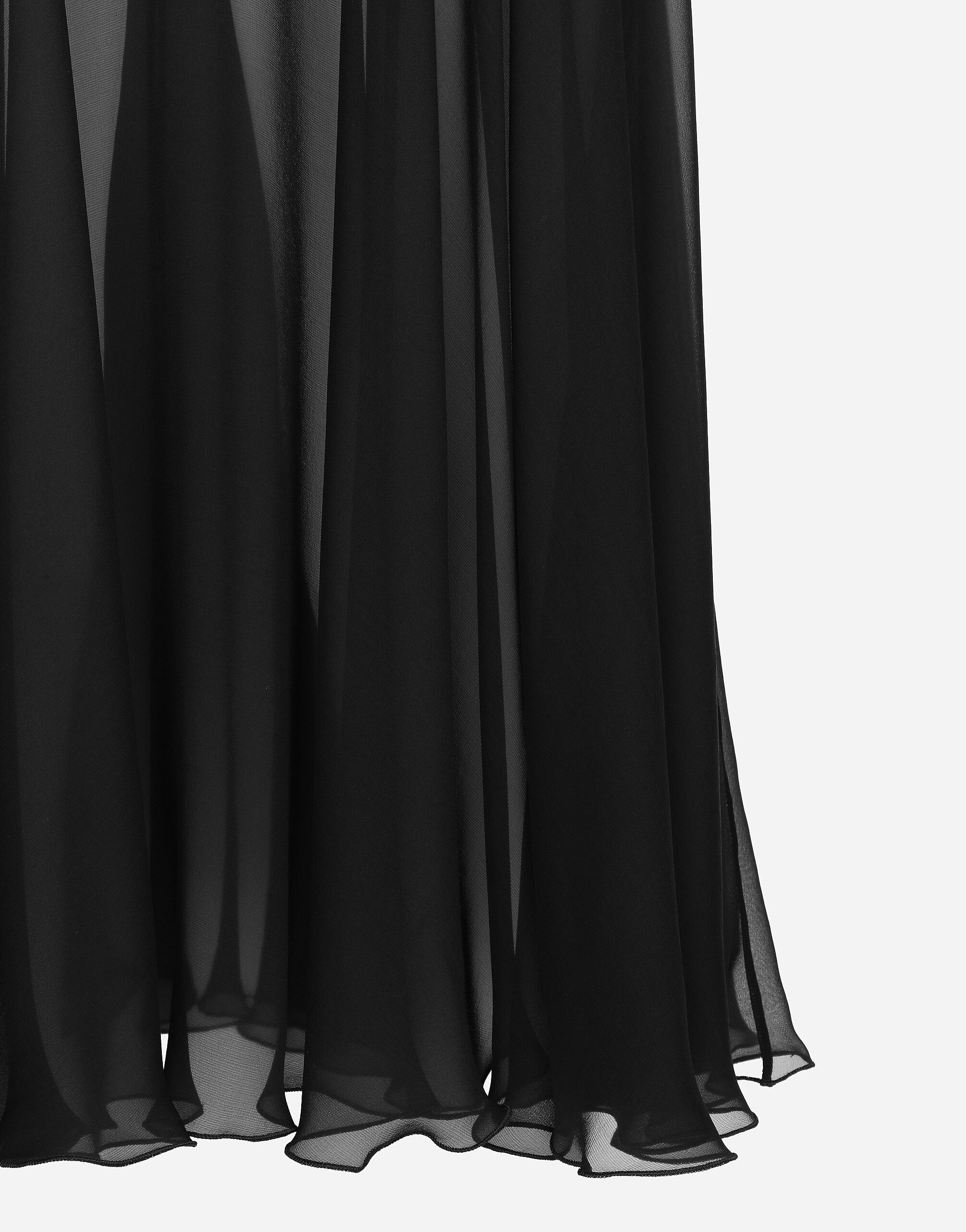 Chiffon calf-length circle skirt - 11