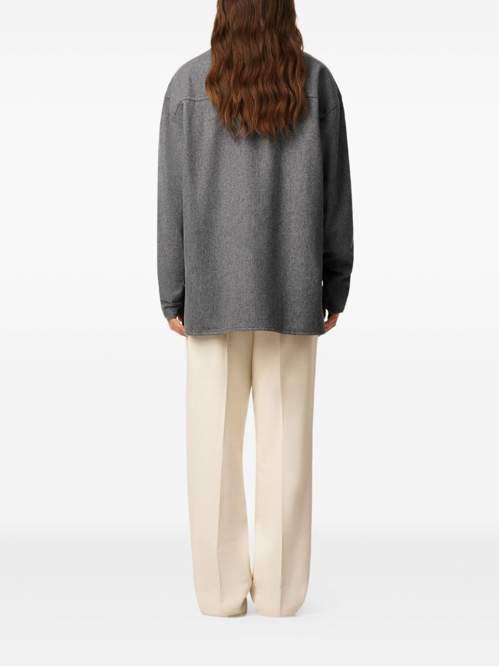 long-sleeved wool polo shirt - 4