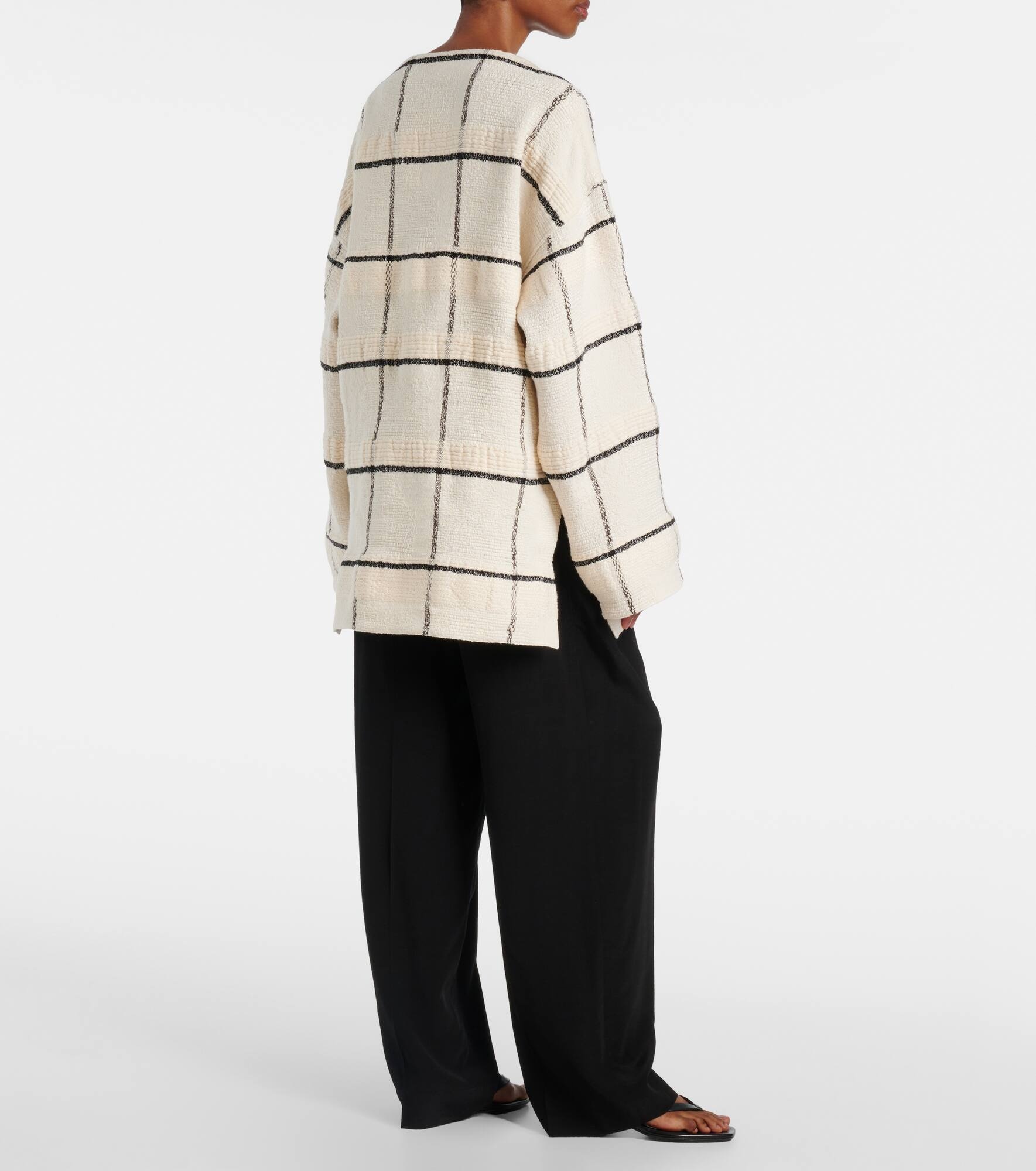 Checked cotton and linen-blend canvas tunic - 3