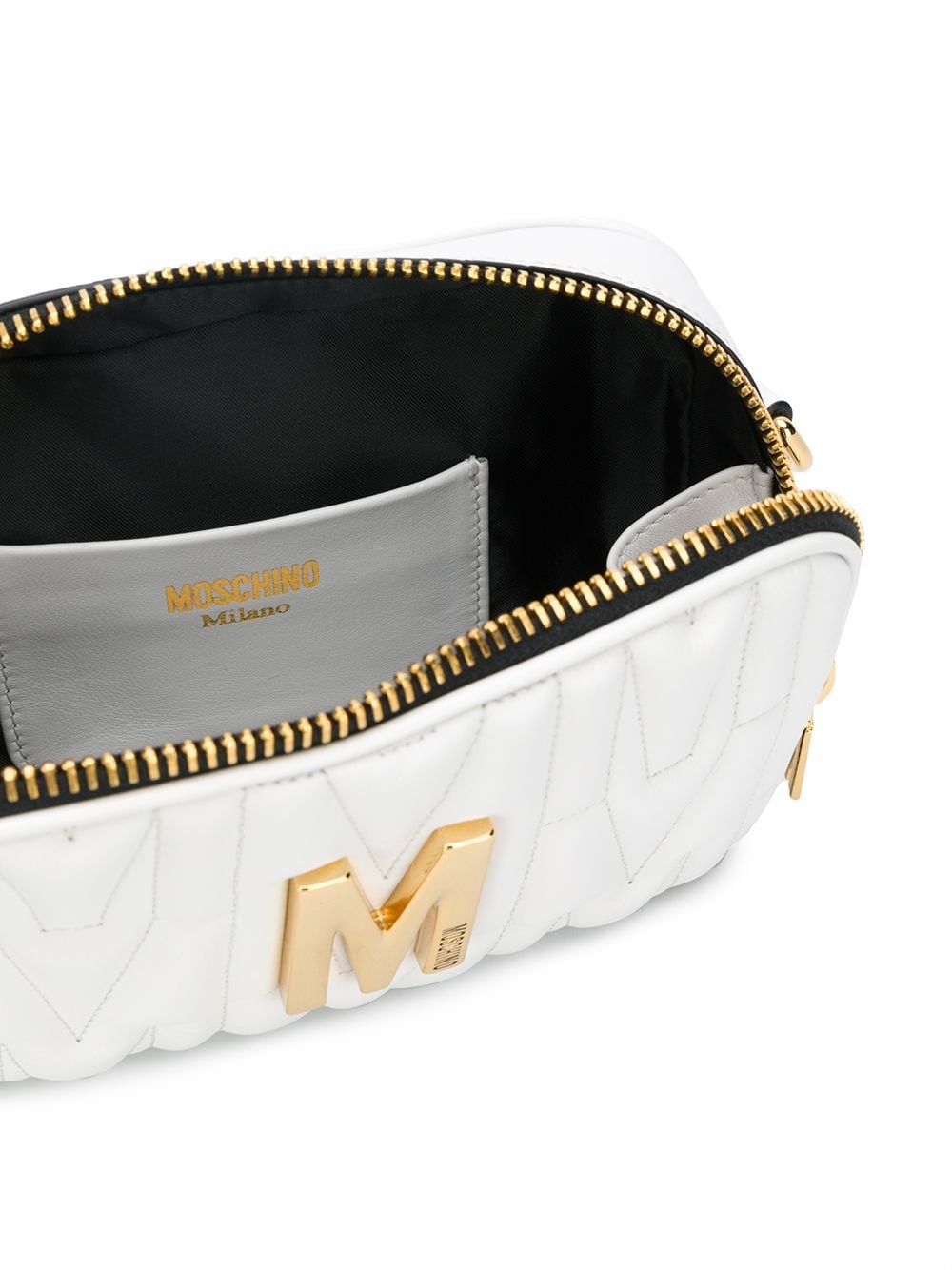 quilted multi-use bag with gold logo - 5