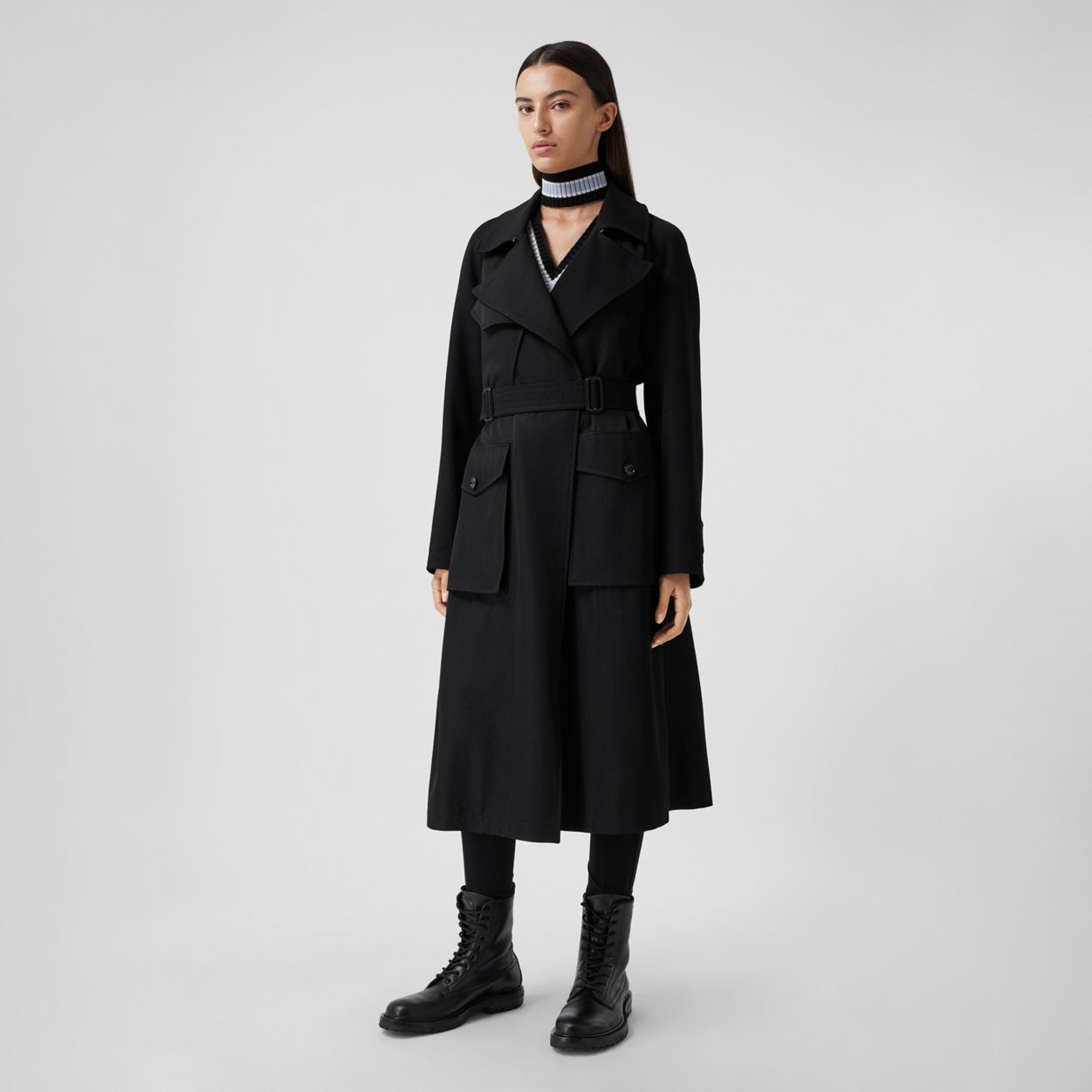 Technical Wool Tielocken Coat - 8