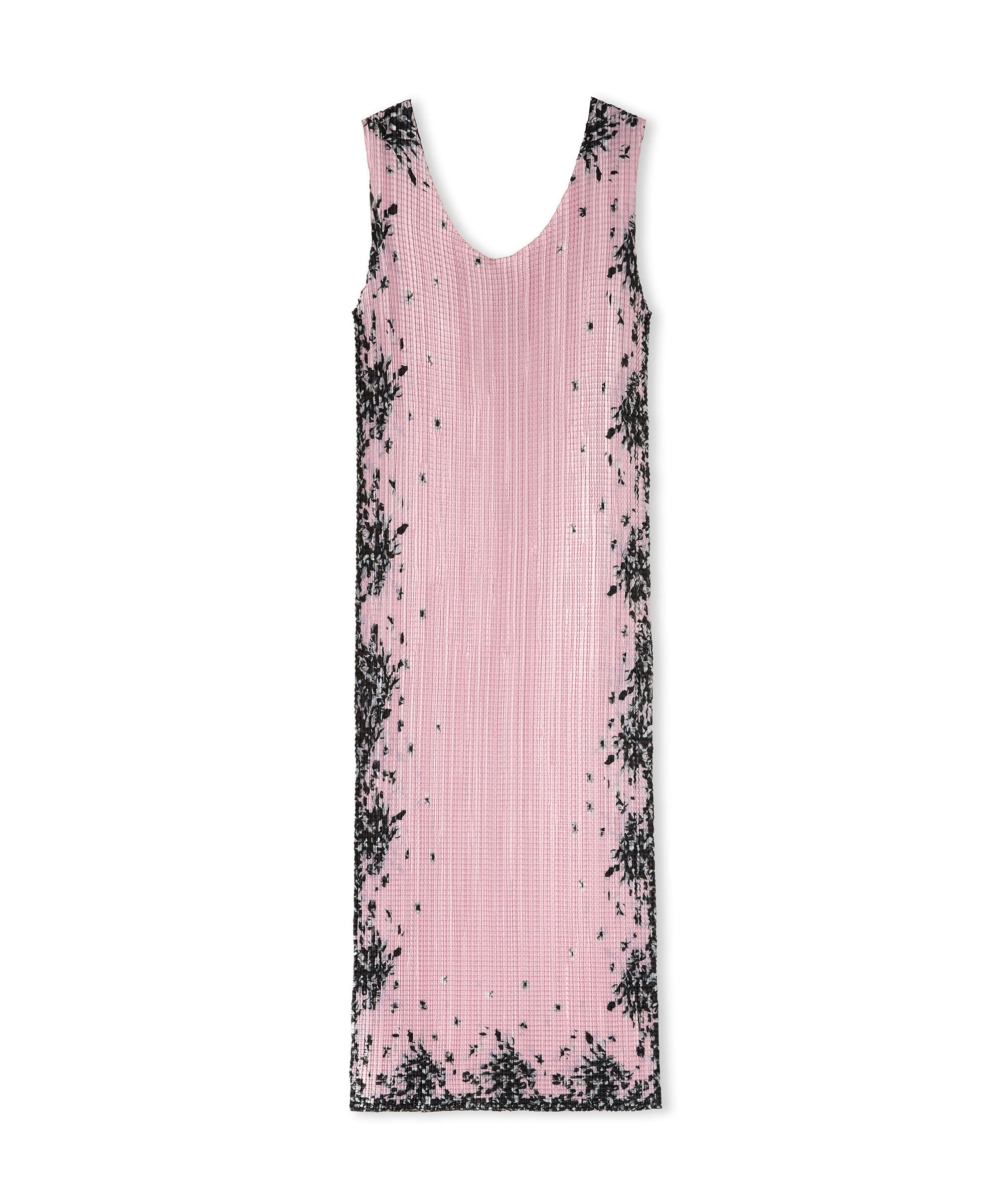 Satin midi dress with micro pleats and "blossom" print - 1