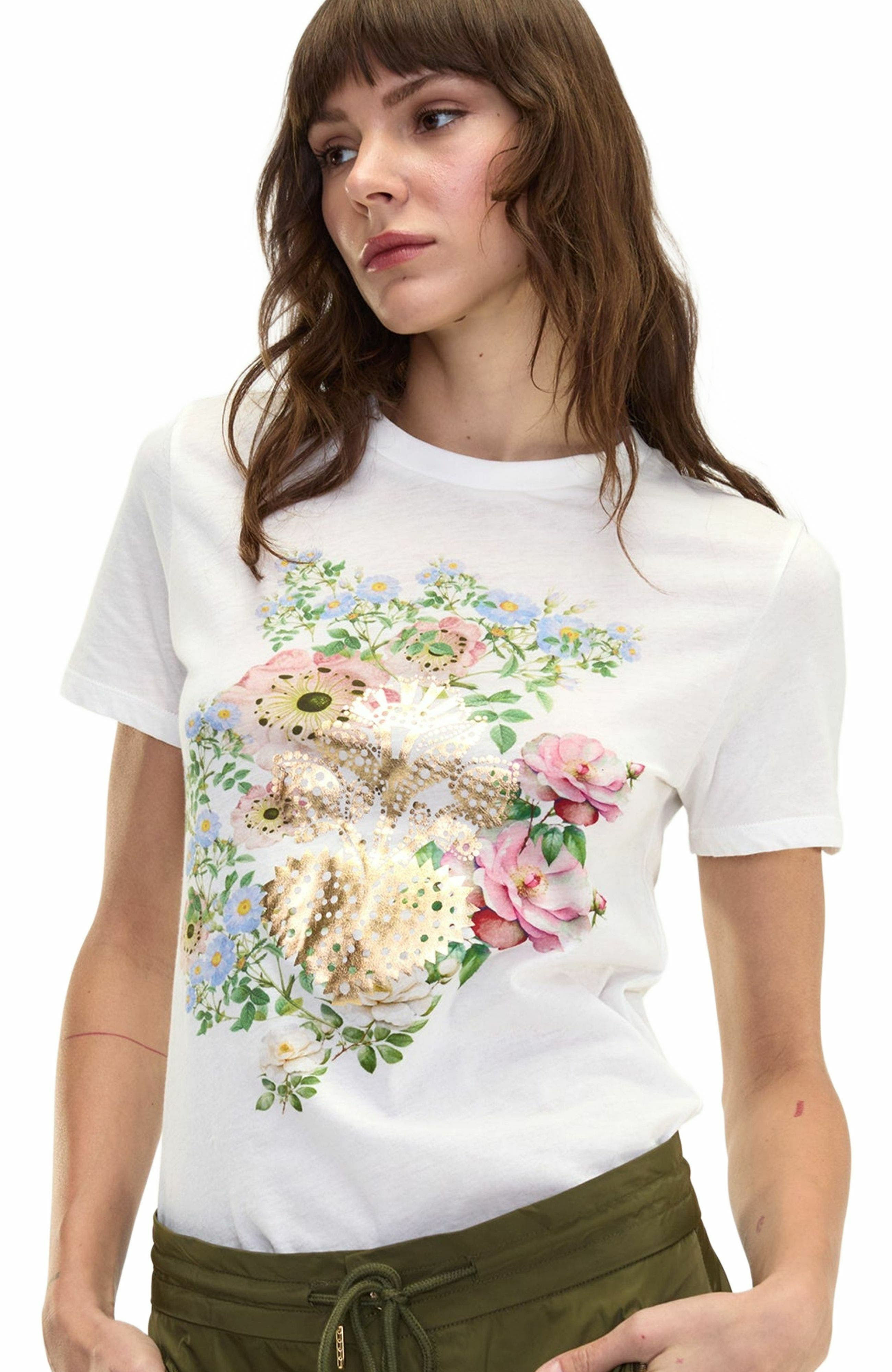 Cynthia Rowley Heart of Gold Tee in White at Nordstrom - 3