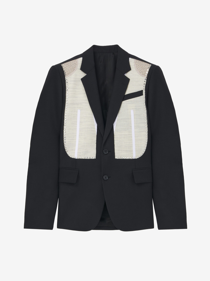 Canvas Detail Single-Breasted Jacket 1