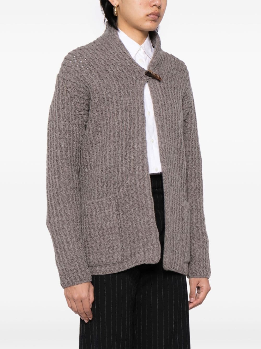 chunky-knit virgin wool cardigan - 3