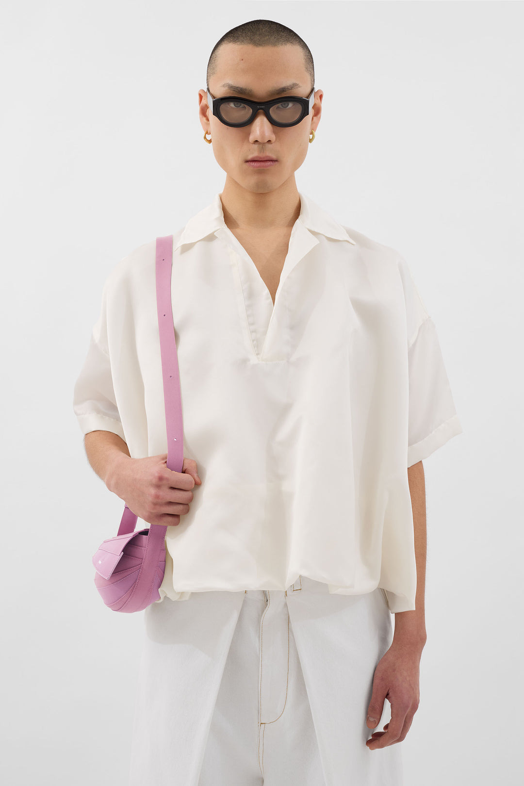 PUFFY POLO / white / silk - 2