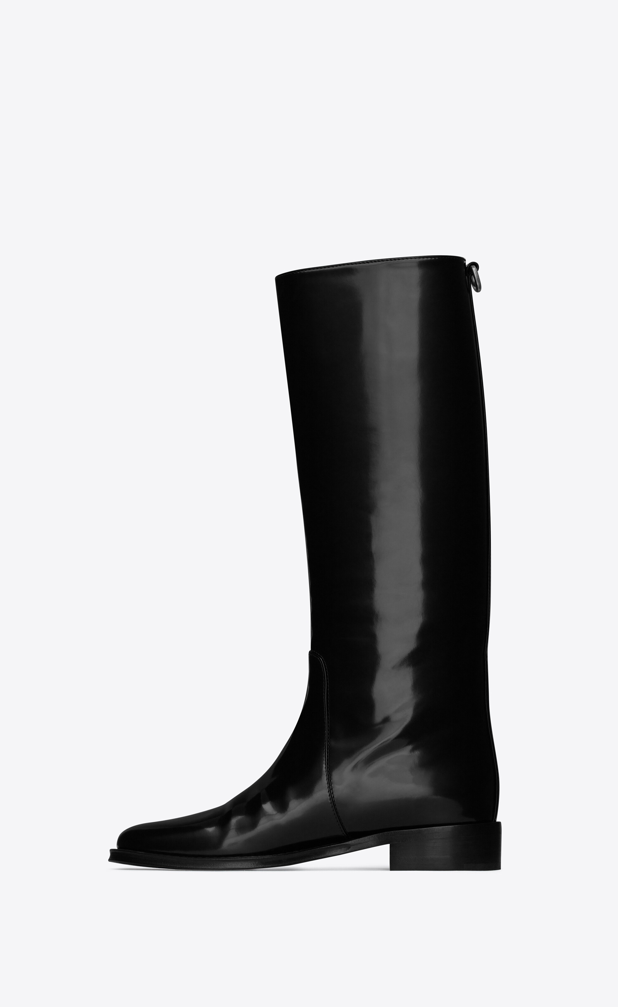 SAINT LAURENT hunt boots in glazed leather | ysl | REVERSIBLE