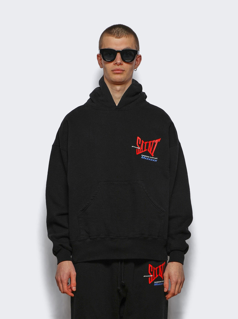 SAINT M×××××× Ribbon Saint Hoodie Black outlook