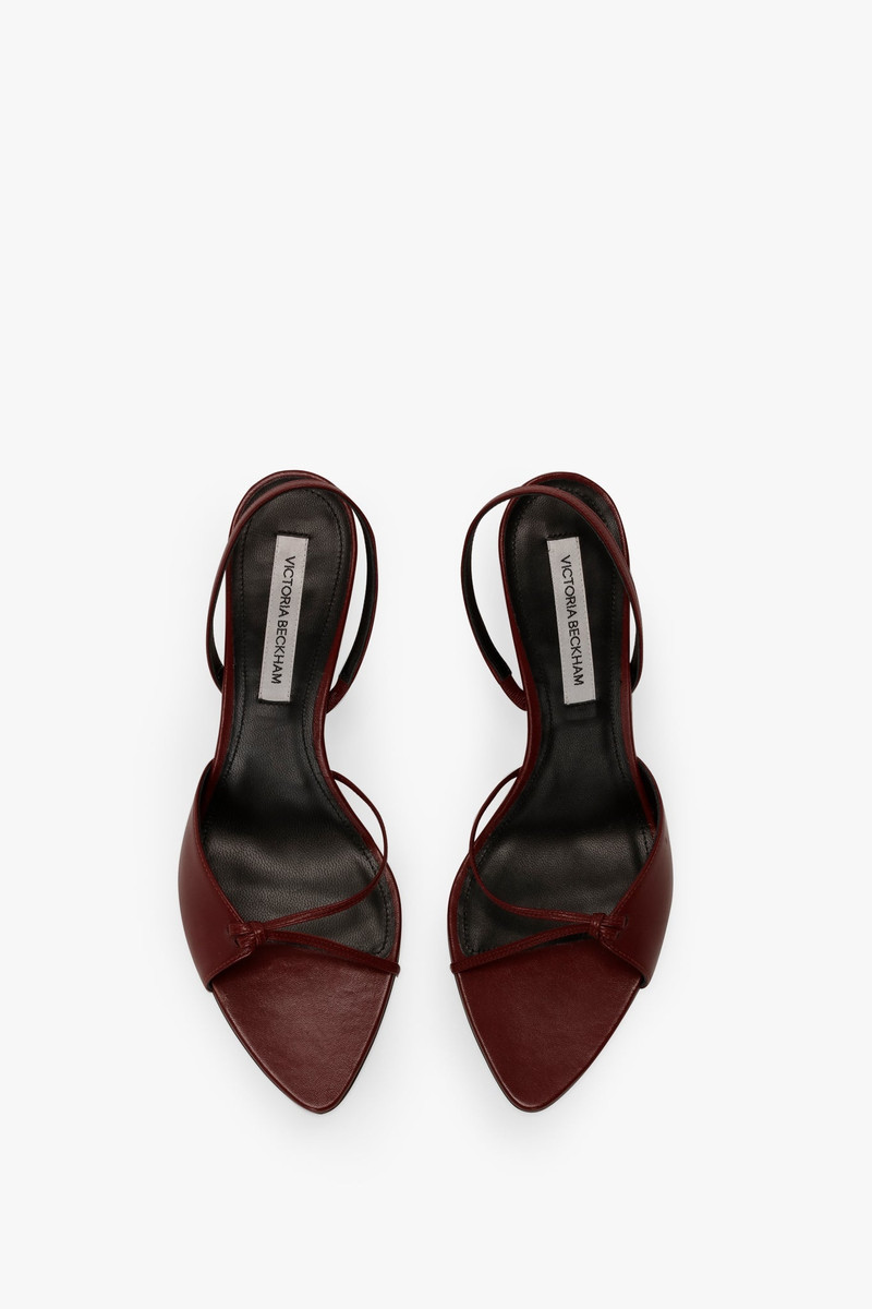 Harlow Stiletto Sandal 에 Burgundy 부드러운 가죽 4