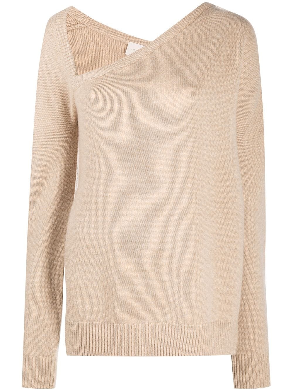 asymmetric neckline jumper - 1