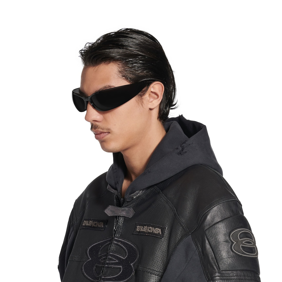 Afterhour Oval Sunglasses  in Black - 7