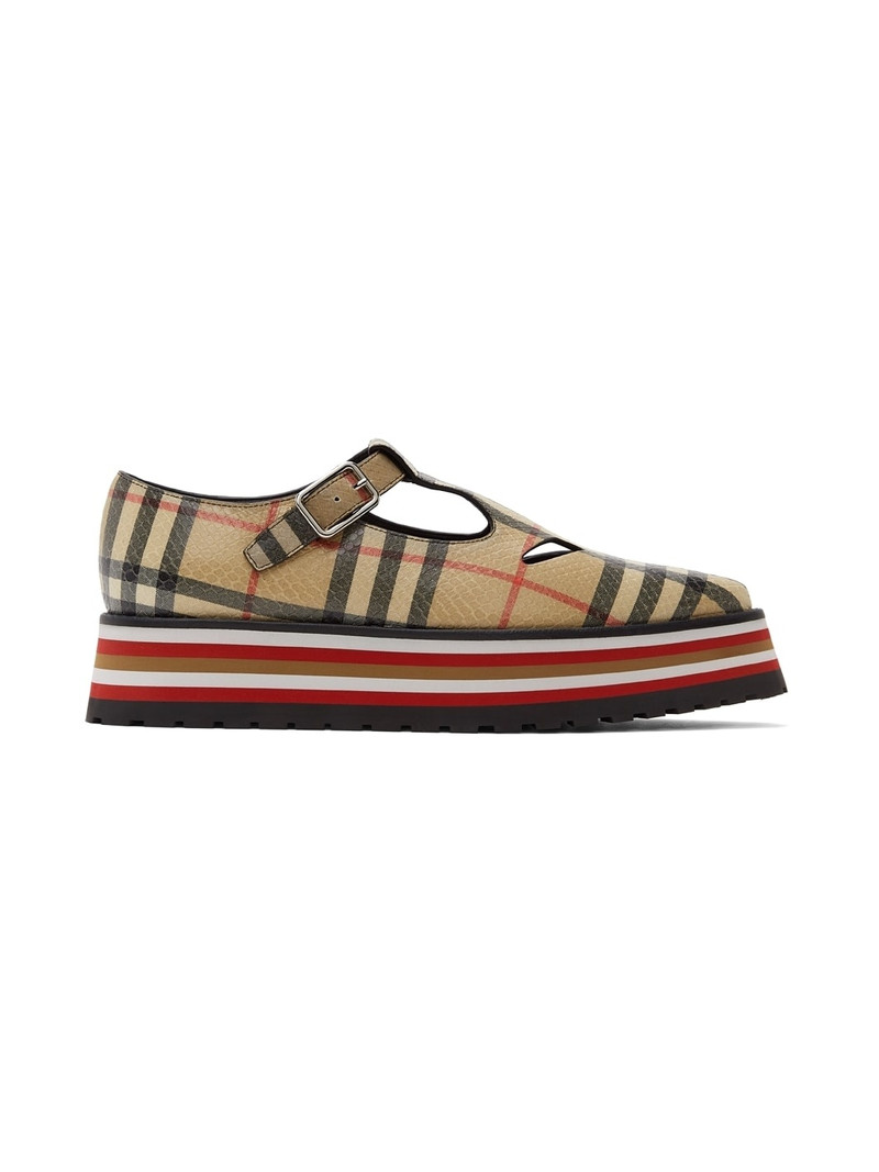 Beige Check Aldwych Mary Jane Oxfords 1