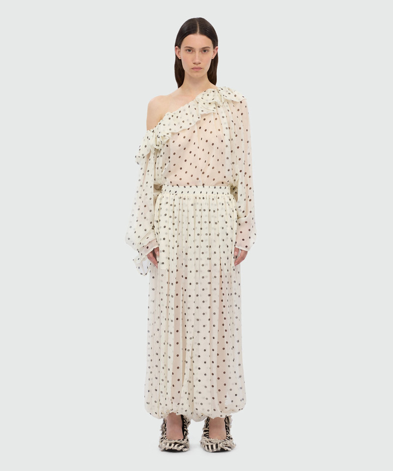MSGM Polka dot chiffon balloon trousers. outlook