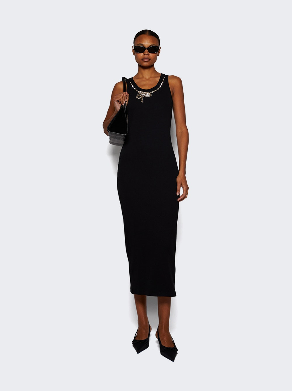 Rib Tank Dress Black - 2