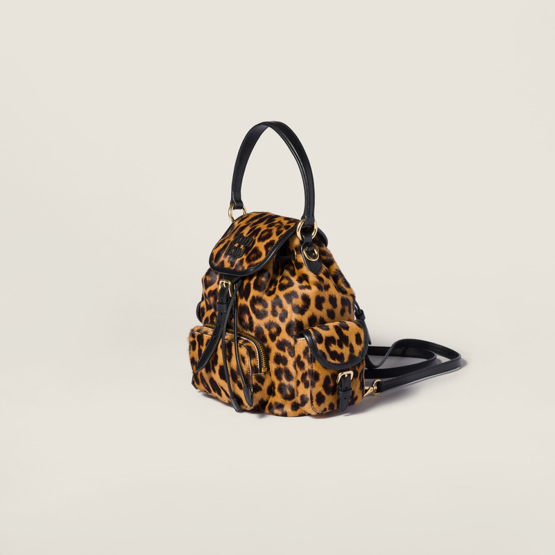 Printed leather backpack 3