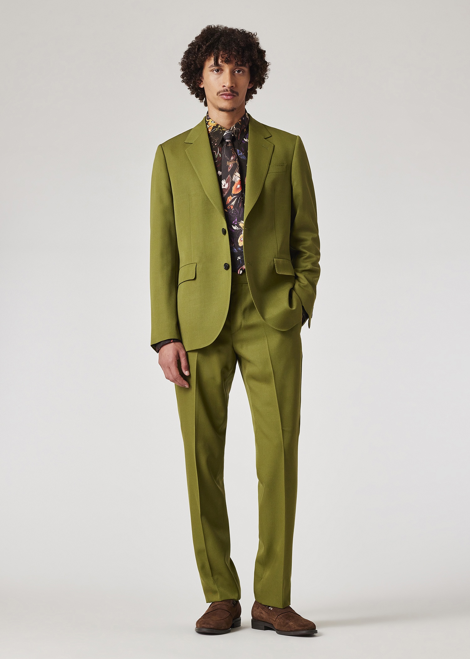 Slim Straight-Fit Chartreuse Wool Gabardine Trousers - 4