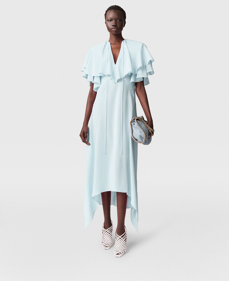 Stella McCartney Layered Short-Sleeve Semi-Sheer Midi Dress outlook