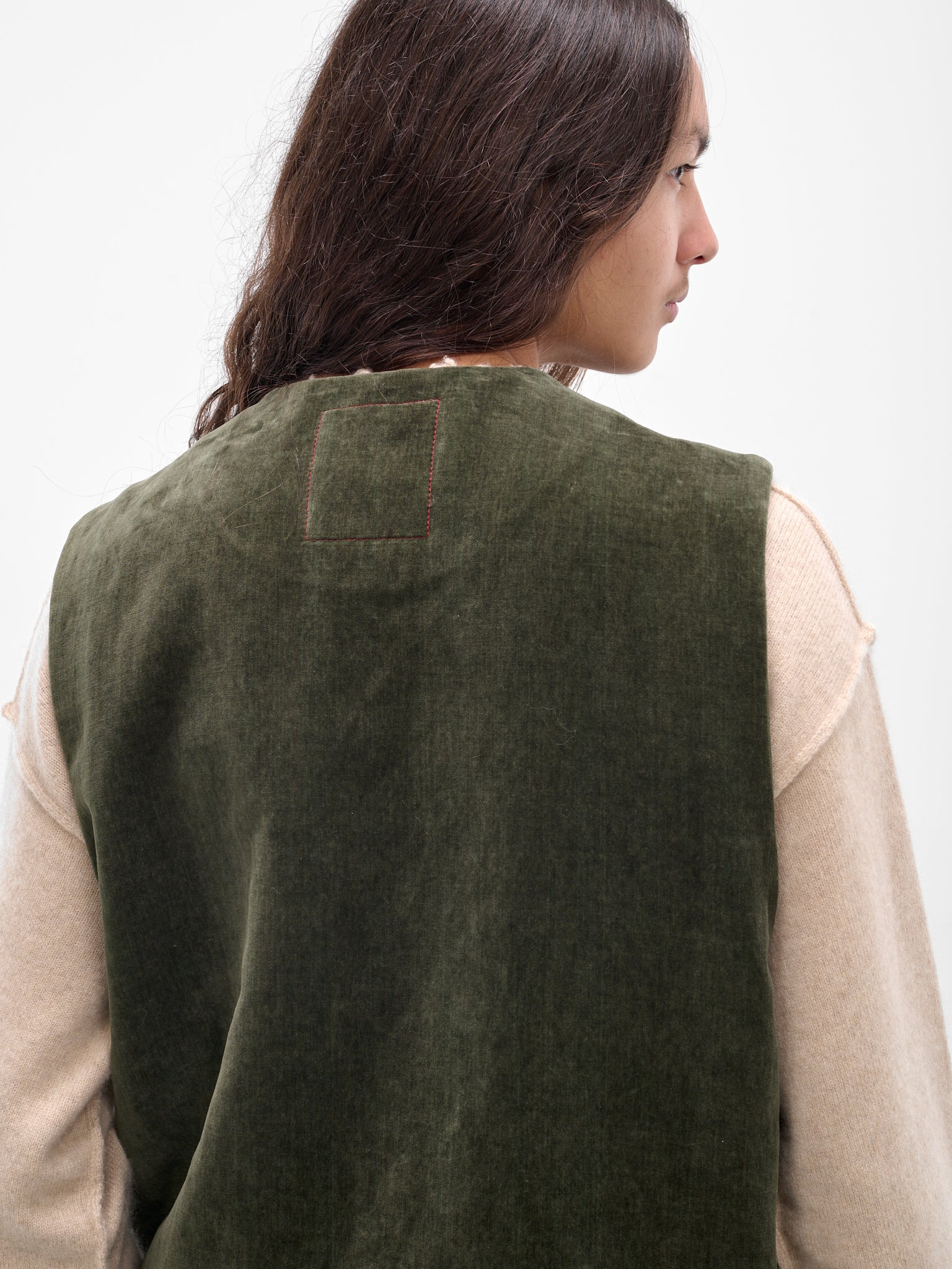 Green 'Jog' Sleevelesss Velvet Vest UM6527-UW490-DARK-GREEN - 5
