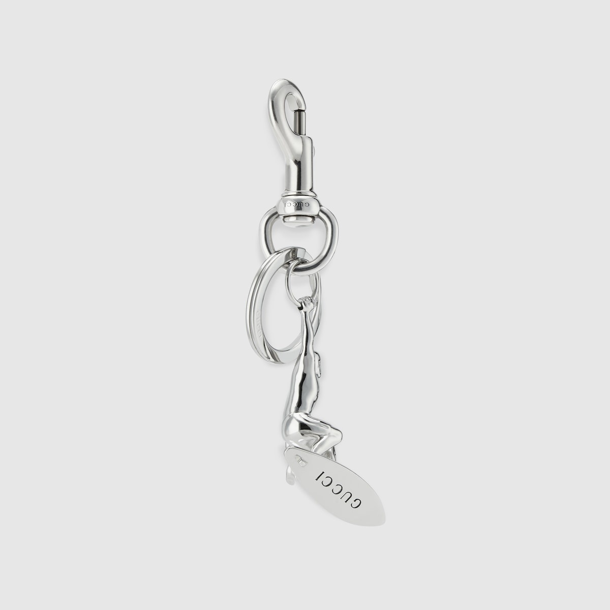 Engraved surfer keychain charm - 2
