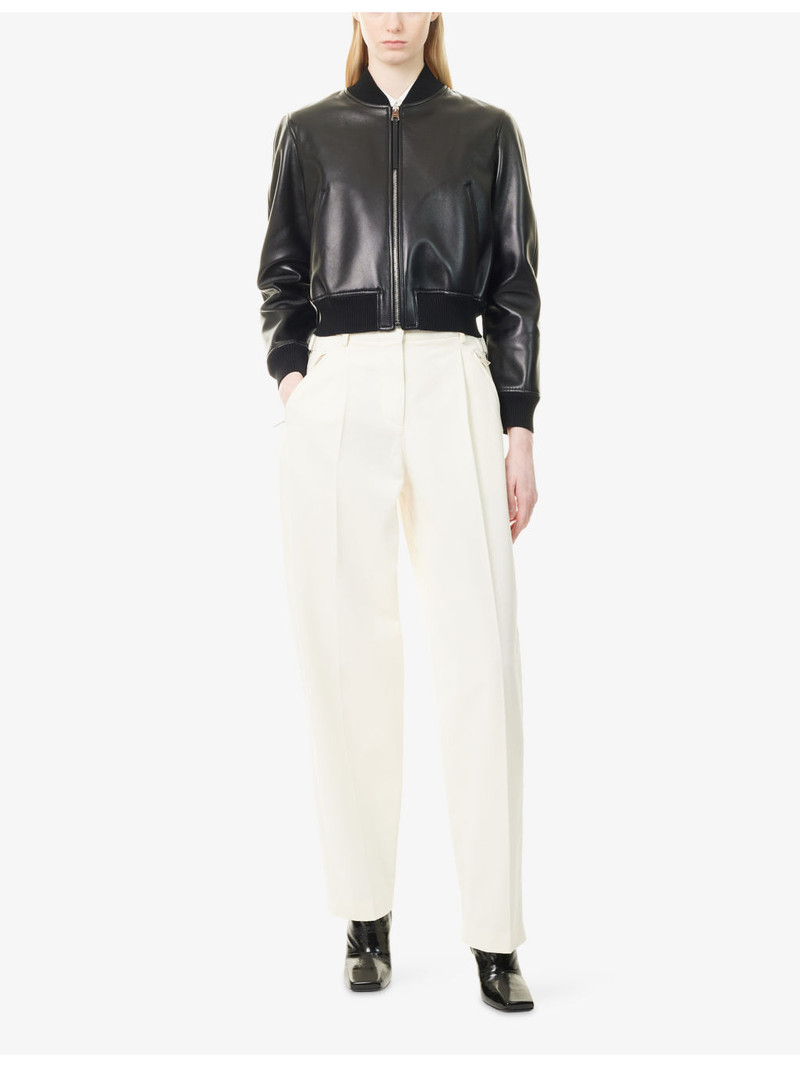 Givenchy Cropped Leather Bomber Jacket outlook