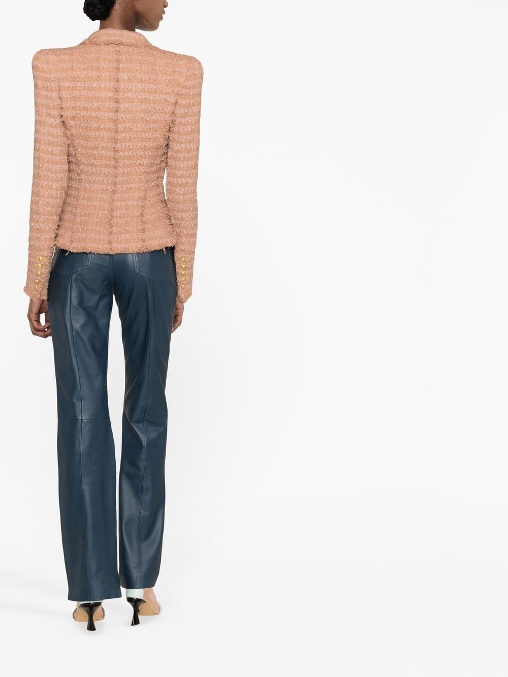 double-breasted tweed jacket - 4