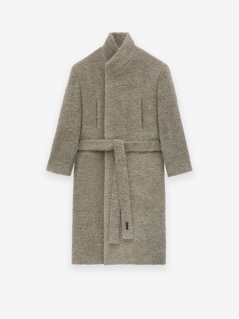 Wool Boucle Stand Collar Overcoat 3