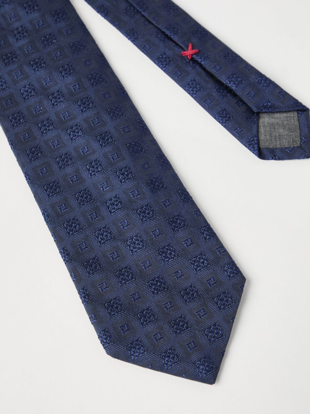 geometric-embroidery silk tie - 2
