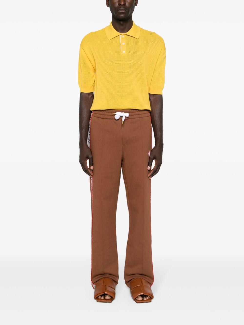 logo-patch organic cotton track pants - 2