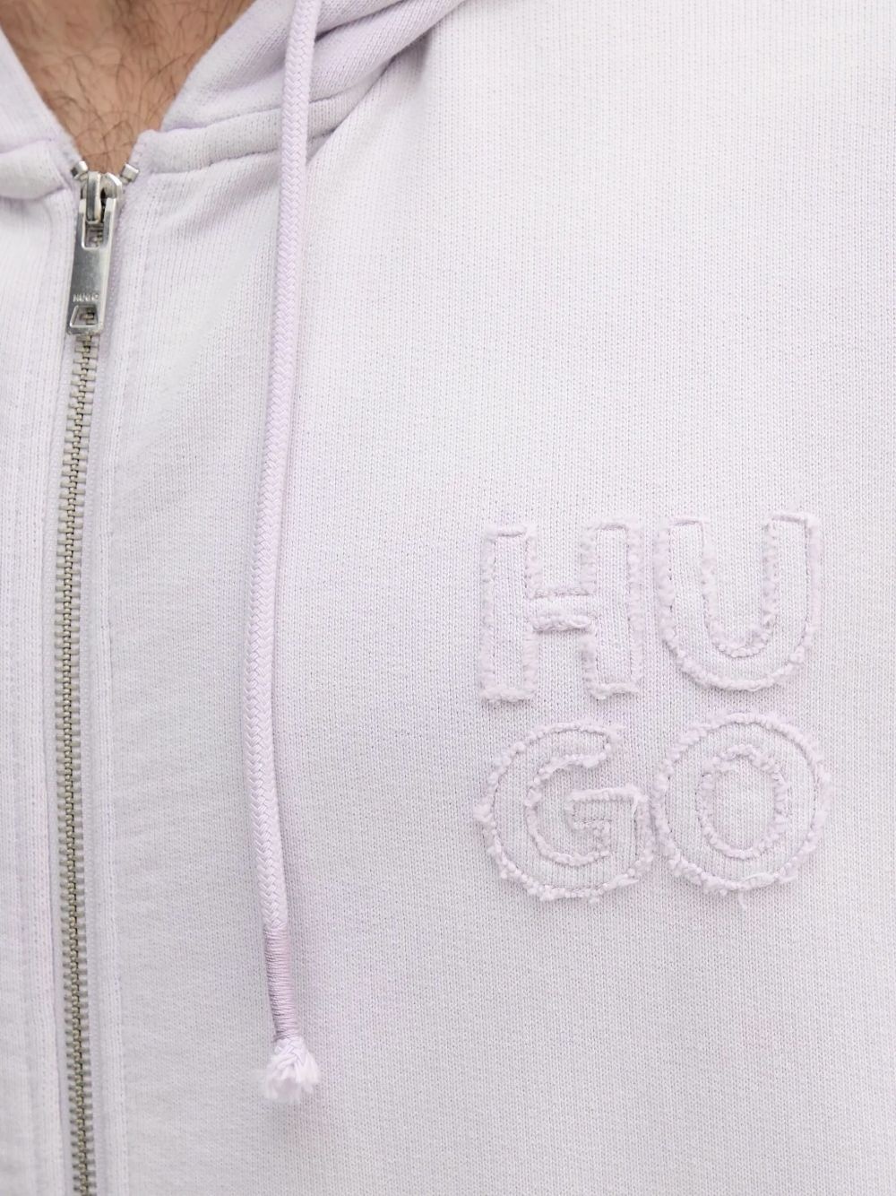 logo-patch zip-up hoodie - 3