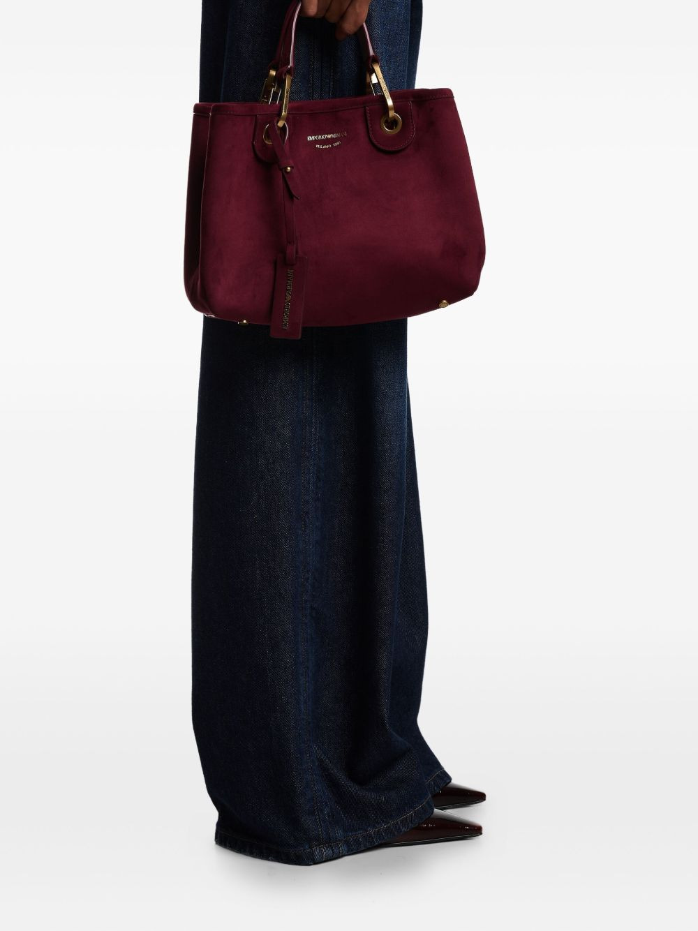 top-handle gold-tone detail tote bag - 2