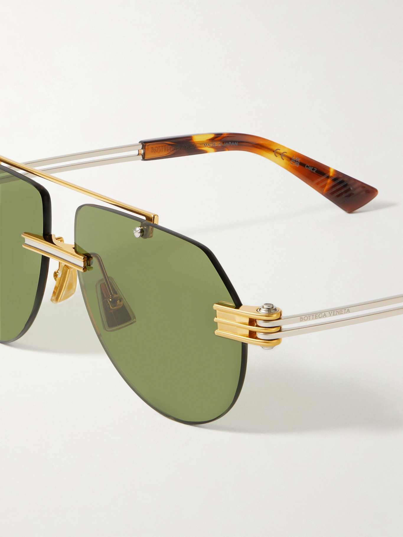Aviator-style gold and silver-tone sunglasses Gold - 4