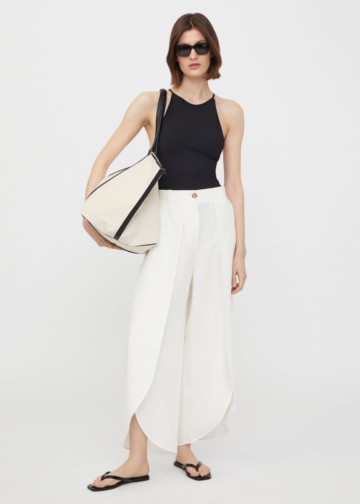 Lyocell linen wrap trousers tofu - 2