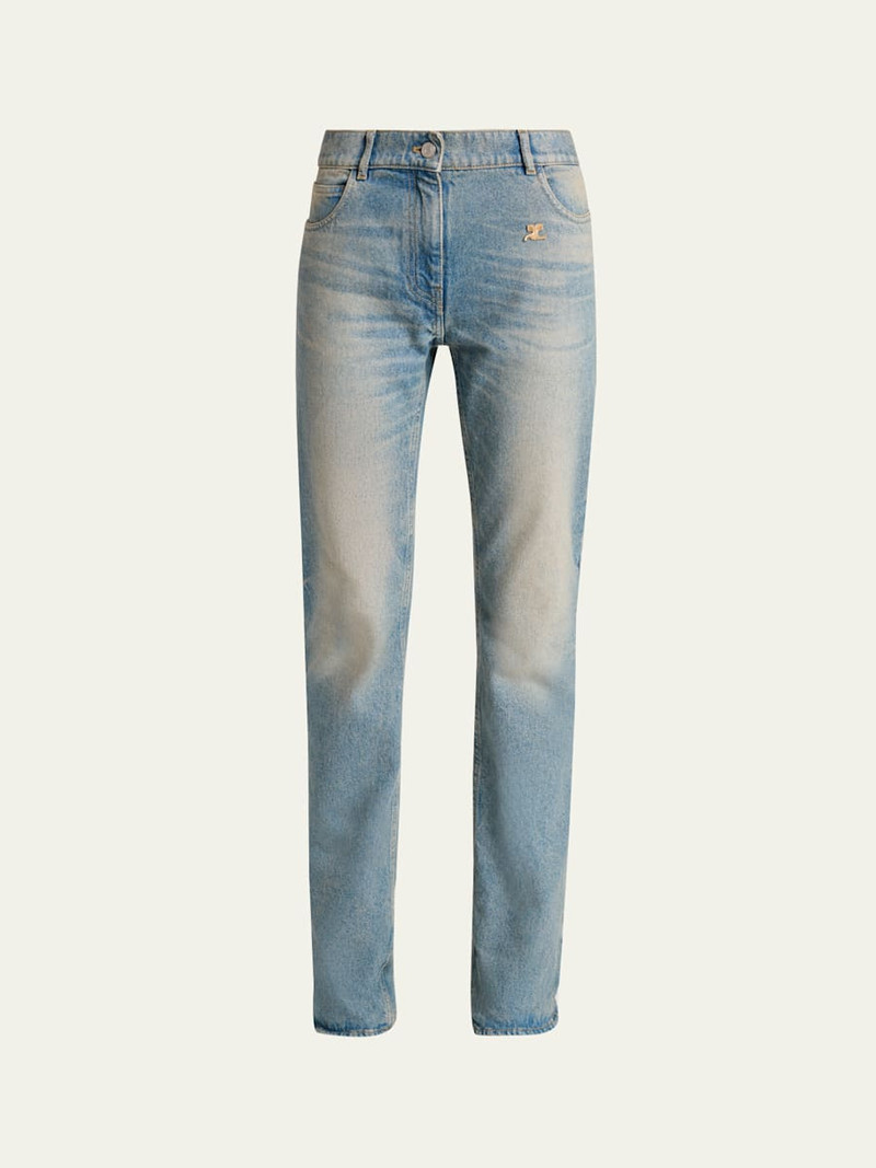Mid-Rise Slim-Leg Jeans 1