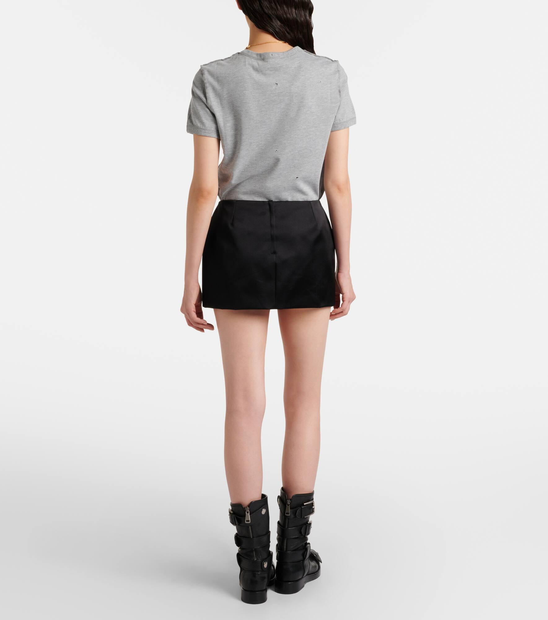 Duchesse silk-blend satin miniskirt - 3