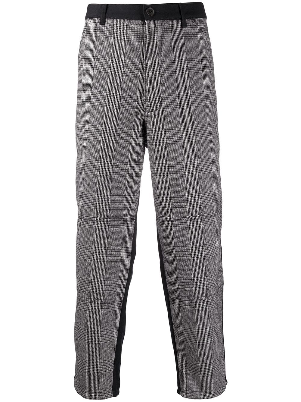 panelled plaid suit trousers - 1