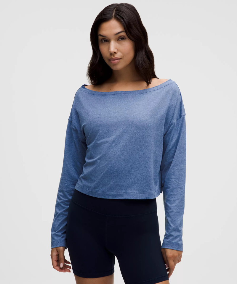 Softy Suedey Relaxed Boatneck Long-Sleeve Shirt 1