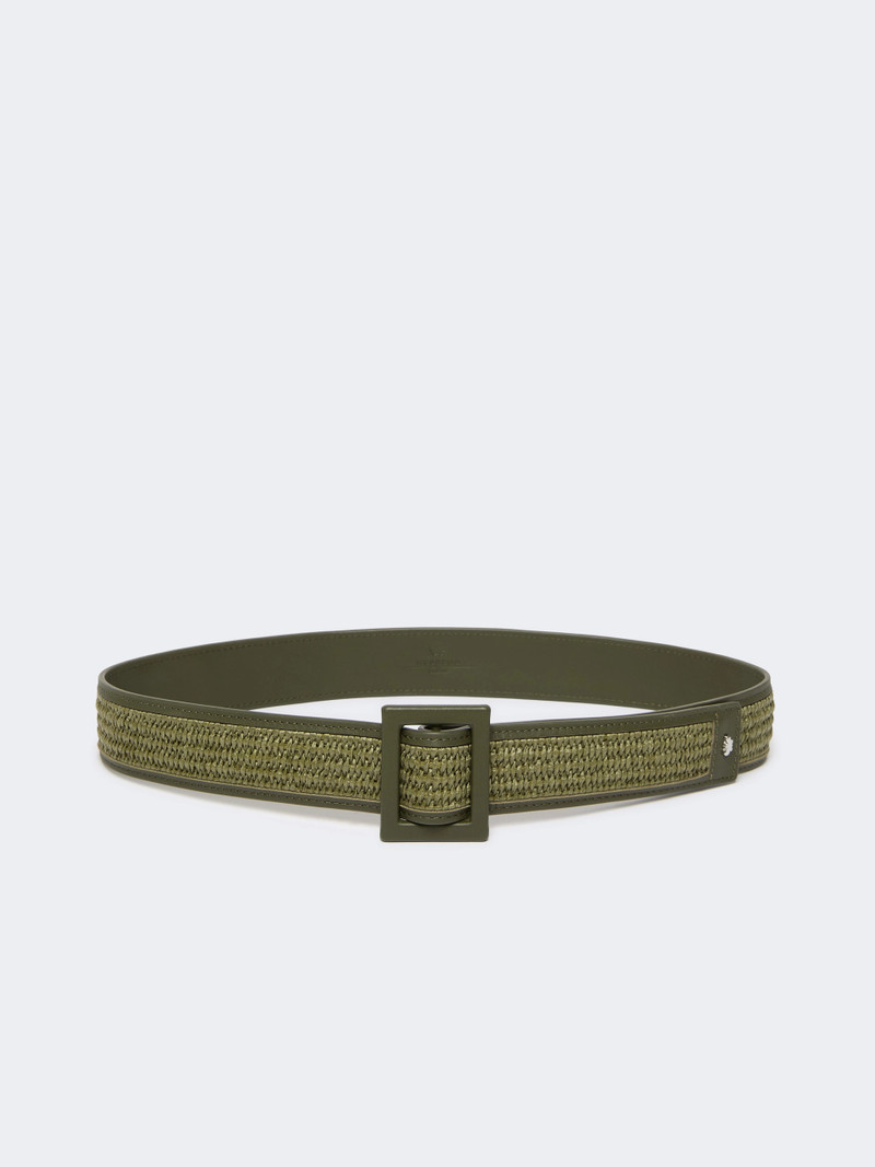 BOCCA Raffia effect belt - SAGE GREEN 1